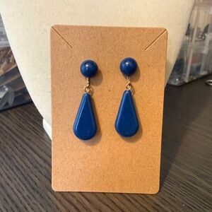 Vintage Navy Blue Earrings
